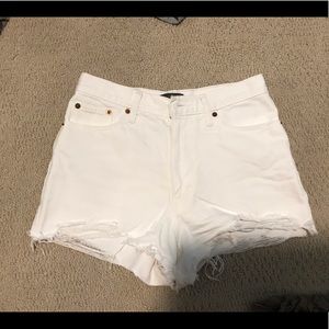 Abercrombie white denim shorts